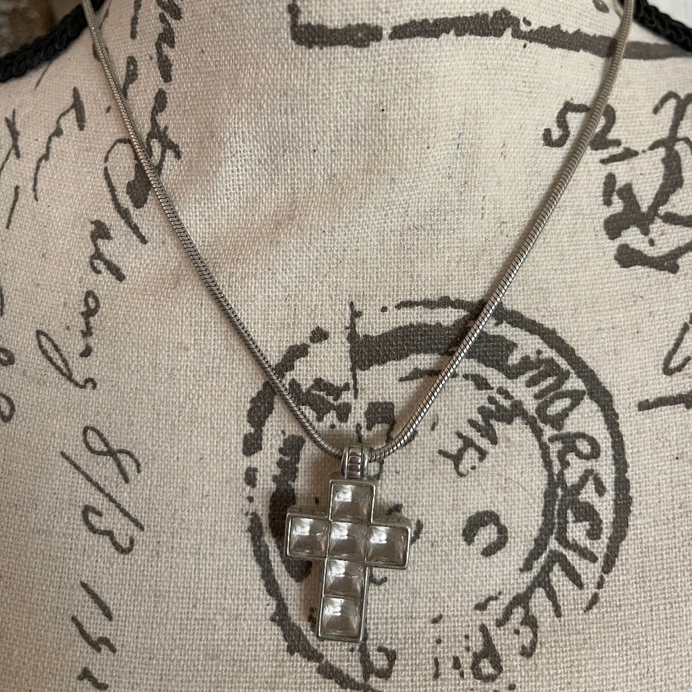 Swarovski Cross Necklace in Silver